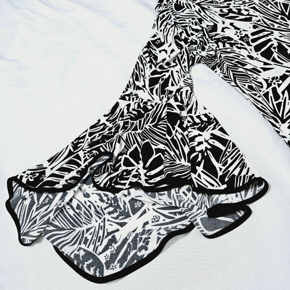 COCO Bianco Womens Blouse Multi-Color Size Medium Polyester Blend Flared Sleeve - Picture 11 of 12